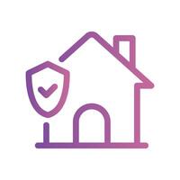 A simple icon on the theme, the house is protected vector