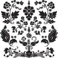 Intricate floral decoration with symmetrical pattern vector