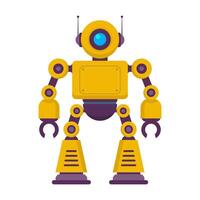 Robot character in flat style. icon vector
