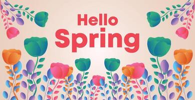 Playful and vibrant spring floral background with a mix of botanical elements, multicolor flowers, and a fresh design perfect for seasonal templates vector