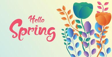 Soft pastel floral spring background with delicate botanical elements, gentle color tones, and elegant typography for seasonal greeting cards and posters vector