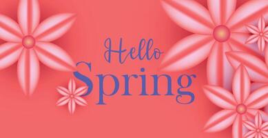 Minimalist floral spring background with soft coral tones, elegant flower patterns, and stylish typography, perfect for seasonal templates and greeting cards vector