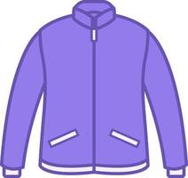 Colored Jacket Icon. Design. Outerwear Warm Clothes with Sleeves, Pockets, and Zipper. Clothing Concept vector