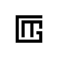 Letter Gm or Mg initial with rectangle shape simple monogram logo design idea vector