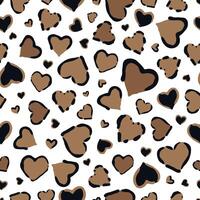 Heart pattern with leopard shapes pattern vector