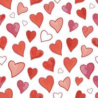 Red hearts pattern vector