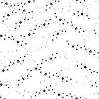 Black cute starry seamless pattern white background vector
