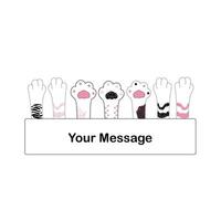 Lovely cat or dog raised paws horizontal blank holding up sign with space for your message vector