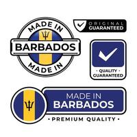 Badge bundle made in Barbados label icon emblem isolated on white background vector