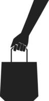 Hand Holding A Bag On White Background EPS 10 vector