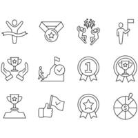 winner icons set.. Set of editable stroke icons.Set of winner vector