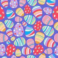 Seamless pattern with colorful Easter eggs. Festive Easter bright background. vector