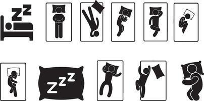 a set of black and white images depicting people sleeping vector
