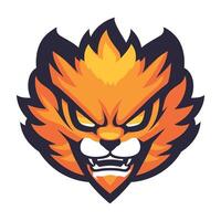 An orange and black tiger head with a fierce look vector