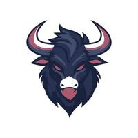 An angry bull head with horns on a white background vector