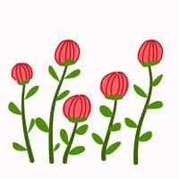 Cute red flower bud vector
