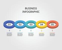 5 circle template for infographic for 5 element vector