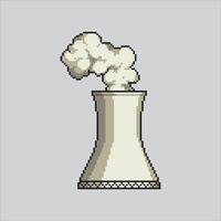 Pixel art illustration Cooling Tower. Pixelated Nuclear Tower. Nuclear Cooling Tower Power Icon pixelated for the pixel art game and icon for website and game. vector