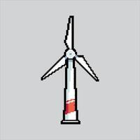Pixel art illustration Wind Turbine. Pixelated Wind Electric Generator. Wind Turbines Electric Generator Icon pixelated for the pixel art game and icon for website and game. old school retro. vector