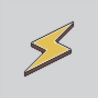 Pixel art illustration Electric Lightning. Pixelated Thunderbolt. Electric Lightning Thunder Bolt Icon pixelated for the pixel art game and icon for website and game. vector