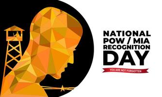National POW MIA Recognition Day With Orange Triangulates Design Background Illustration vector