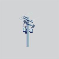 Pixel art illustration Power Pole. Pixelated Power Line. Electric Power Pole Line Icon pixelated for the pixel art game and icon for website and game. old school retro. vector
