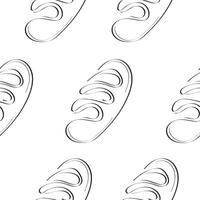 seamless pattern with pastries and loaves drawn in line art style, for food or textile packaging vector