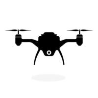 Remote Control Drone Icon copter with camera - Black Silhouette illustration vector