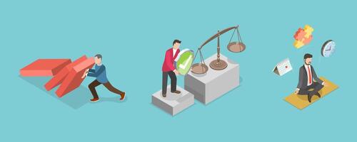 3D Isometric Flat Conceptual Illustration of Personal Qualities And Skills vector
