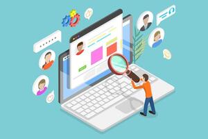 3D Isometric Flat Conceptual Illustration of Customer Base vector