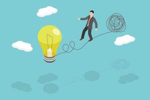 3D Isometric Flat Conceptual Illustration of Easy Solution vector