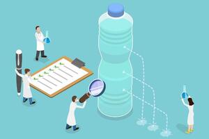 3D Isometric Flat Conceptual Illustration of Water Pressure Experiment vector