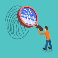 3D Isometric Flat Conceptual Illustration of Biometric Information. vector