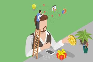 3D Isometric Flat Conceptual Illustration of Consumer Behavior. vector