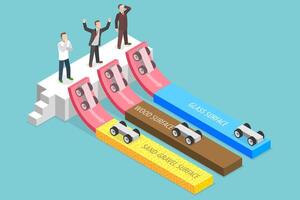 3D Isometric Flat Conceptual Illustration of Friction Experiment vector