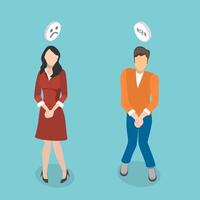 3D Isometric Flat Conceptual Illustration of Urinary Urgency vector