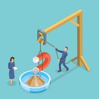 3D Isometric Flat Conceptual Illustration of Separating Iron Filings vector