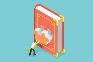 3D Isometric Flat Conceptual Illustration of Skills Gap vector