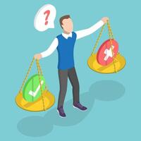 3D Isometric Flat Conceptual Illustration of Moral Issue vector