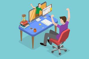 3D Isometric Flat Conceptual Illustration of Obtaining a Digital Certificate vector