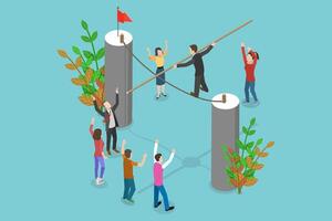 3D Isometric Flat Conceptual Illustration of Courage Challenge vector