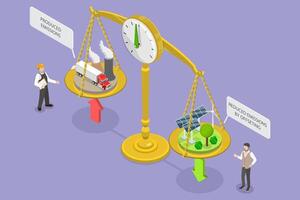 3D Isometric Flat Conceptual Illustration of Carbon Offset. vector