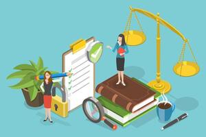 3D Isometric Flat Conceptual Illustration of Policies and Procedures vector