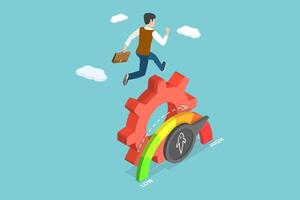 3D Isometric Flat Conceptual Illustration of High Performance vector