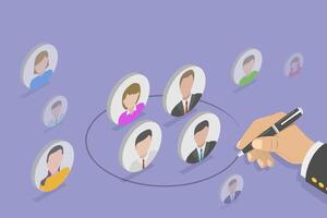 3D Isometric Flat Conceptual Illustration of Customer Segmentation. vector