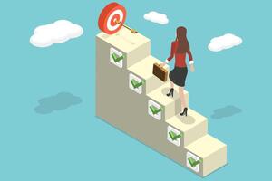 3D Isometric Flat Conceptual Illustration of Career Planning Checklist vector