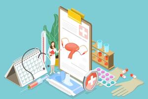 3D Isometric Flat Conceptual Illustration of Gynecology vector