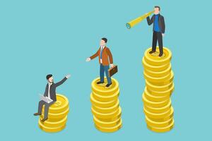 3D Isometric Flat Conceptual Illustration of Income Class vector