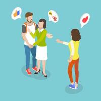 3D Isometric Flat Conceptual Illustration of Cheating vector