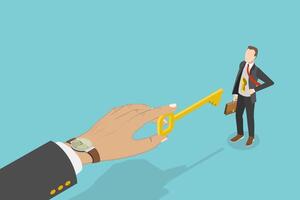 3D Isometric Flat Conceptual Illustration of Unlocking a True Potential Through Mentoring vector